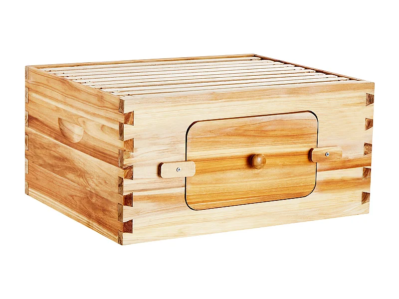 Kit de Colmena de Abejas SucceBuy con 10 Marcos y Ventanas de Acrílico para Abejas, 100 % Madera de Cedro Natural Recubierta de Cera de Abeja