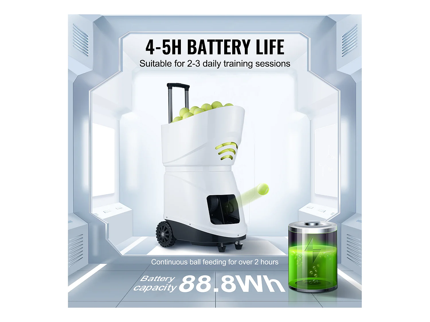 Lancio SucceBuy di Palline da Tennis, Lancio di Palline da Tennis Portatile Automatico, Lancio di Allenamento di Tennis di 150 Palline