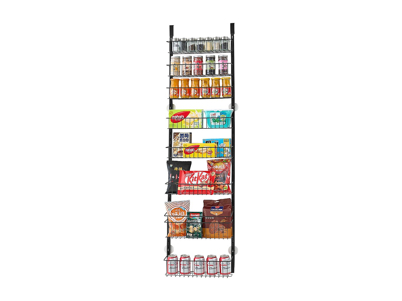 17 Stories Organisateur De Garde-manger Au-dessus De La Porte Rangement Et Rangement A 6 Niveaux Pour Panier De Rangement En Bois Reglable C113253035