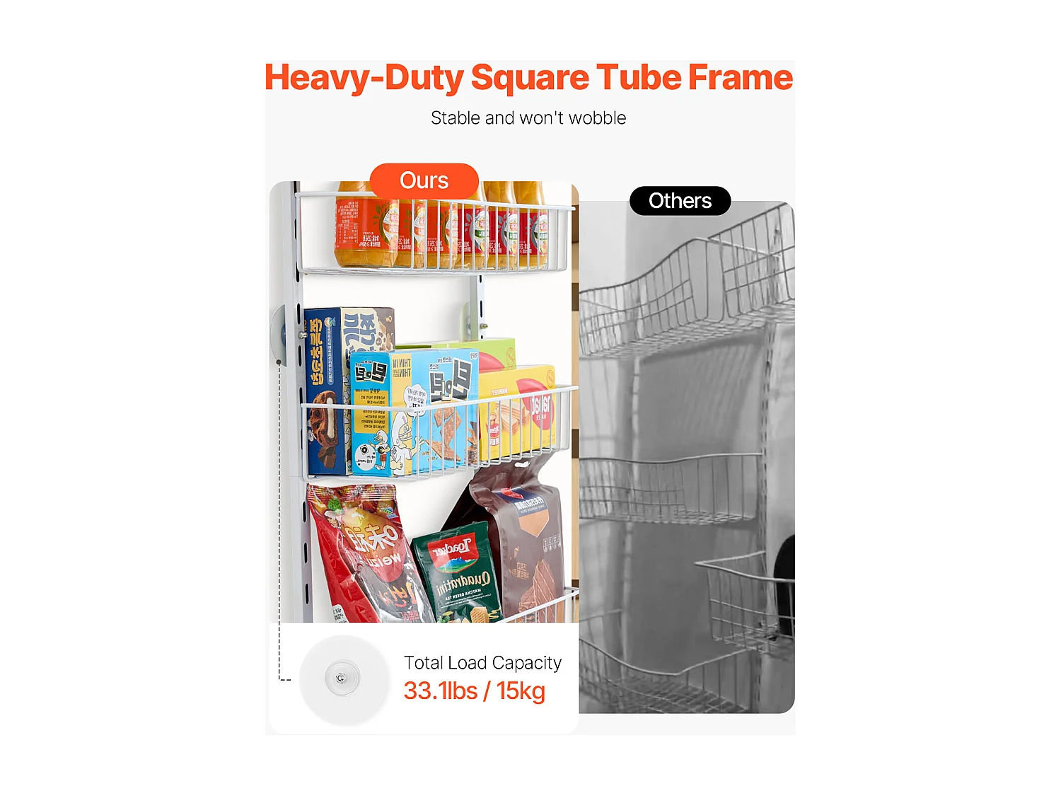 Organisateur de Garde-Manger SucceBuy, avec Étagères Suspendues 10 Niveaux, Blanc, pour Cuisine, Garde-Manger, Salon