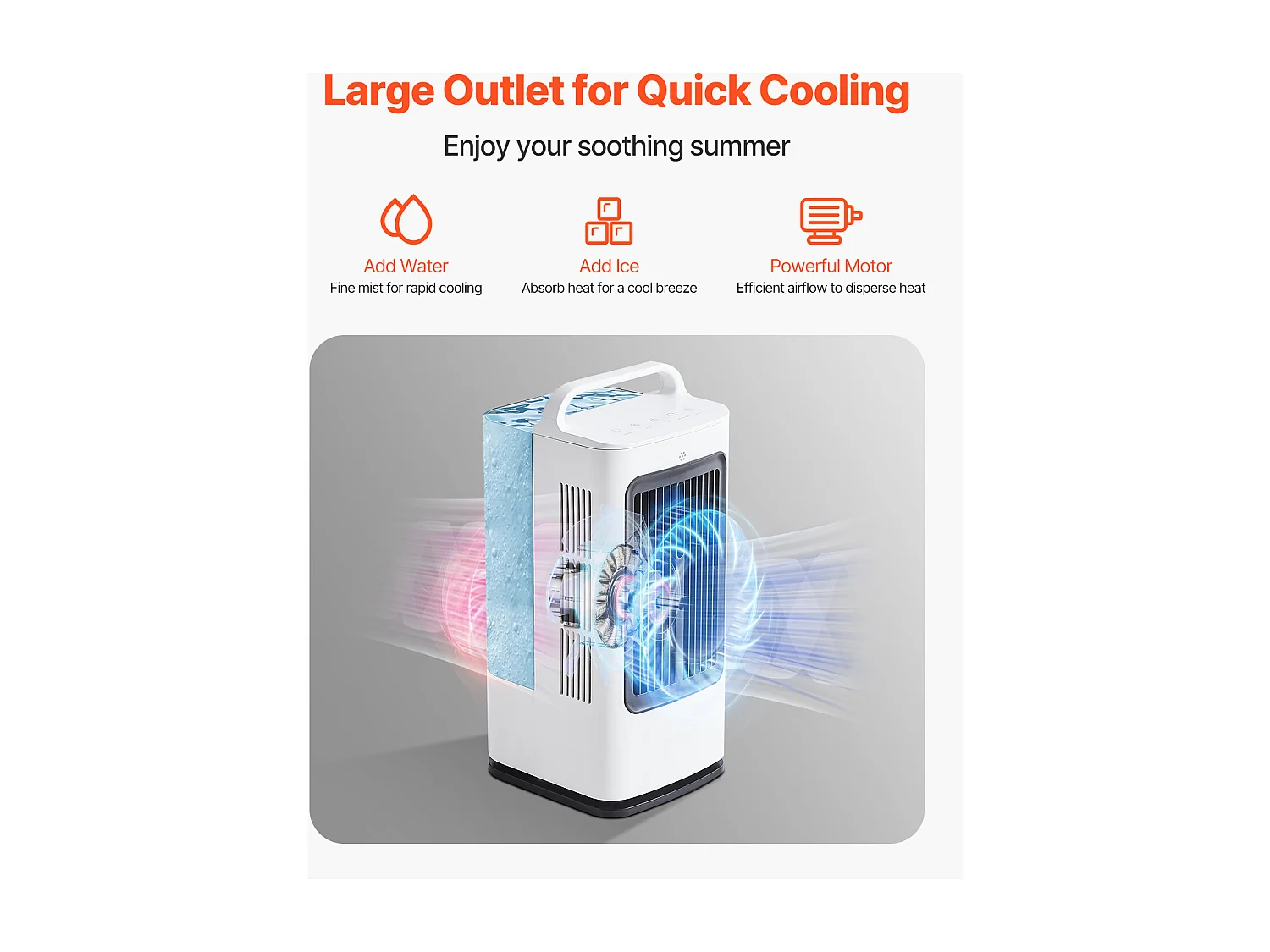 Climatiseur Portable Refroidisseur Air Évaporation SucceBuy, 4 en 1, Réservoir 1,7 L
