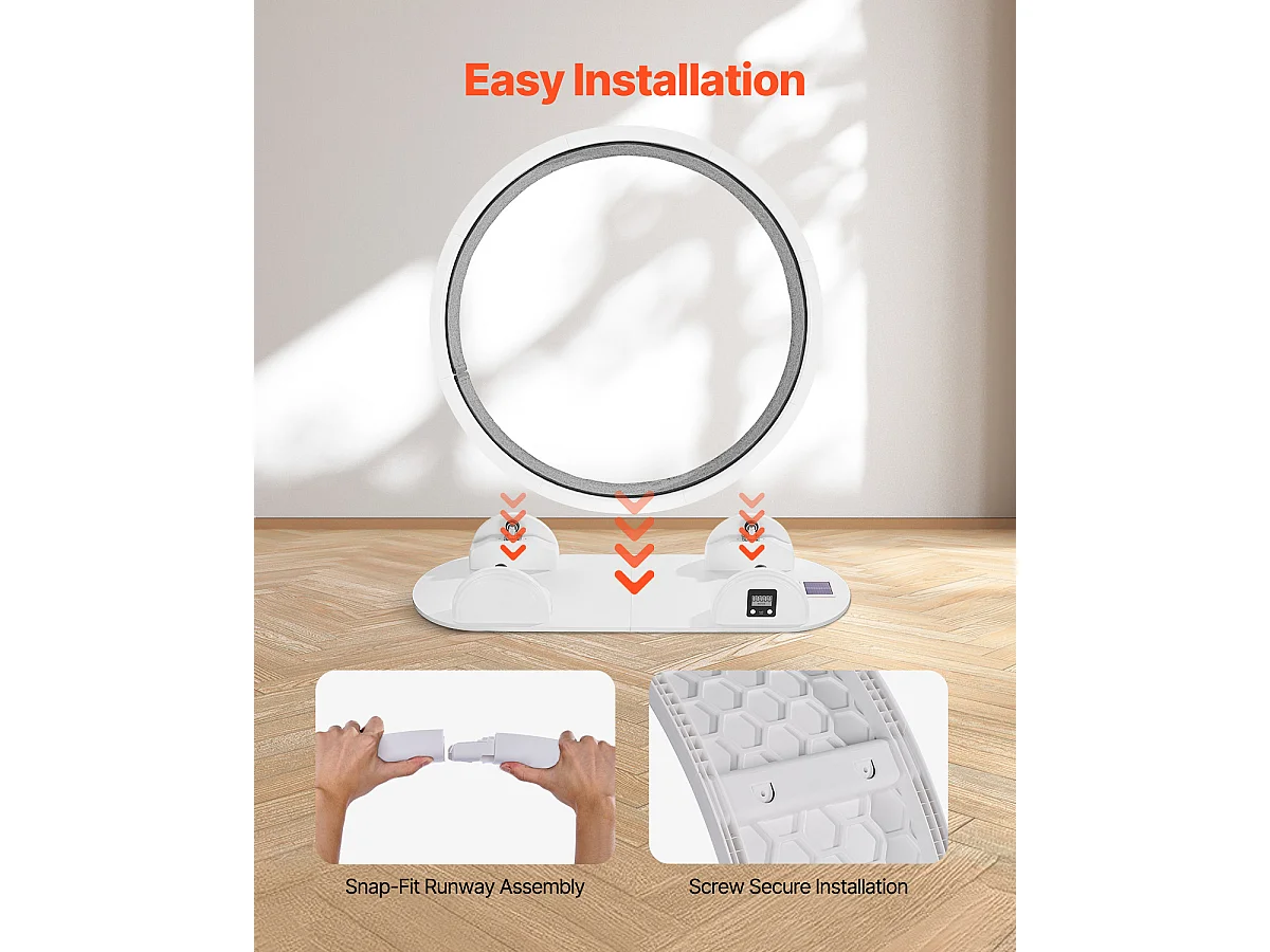 Roue d'Exercice pour Chat SucceBuy, Roue de Course pour Chat d'Intérieur 1038 mm, Blanc