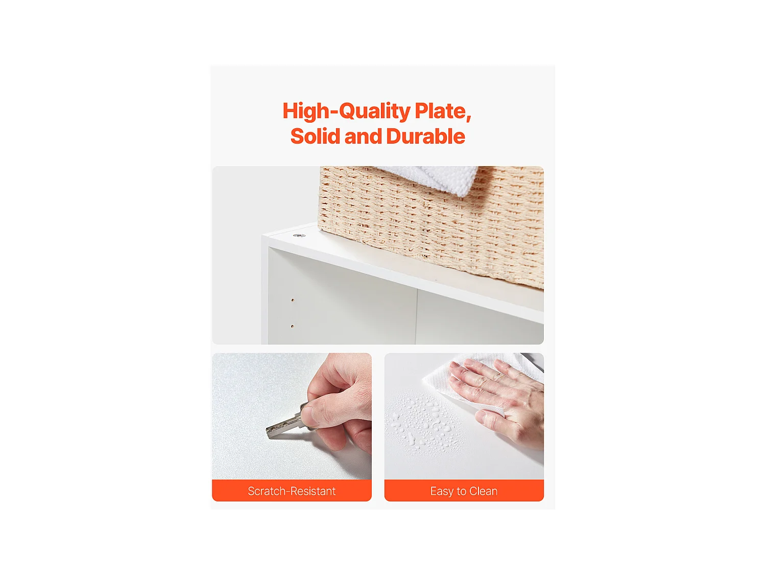 Armoire Murale de Buanderie SucceBuy, Placard Rangement 137,2 cm avec 3 Portes, en Panneaux de Particules et MDF