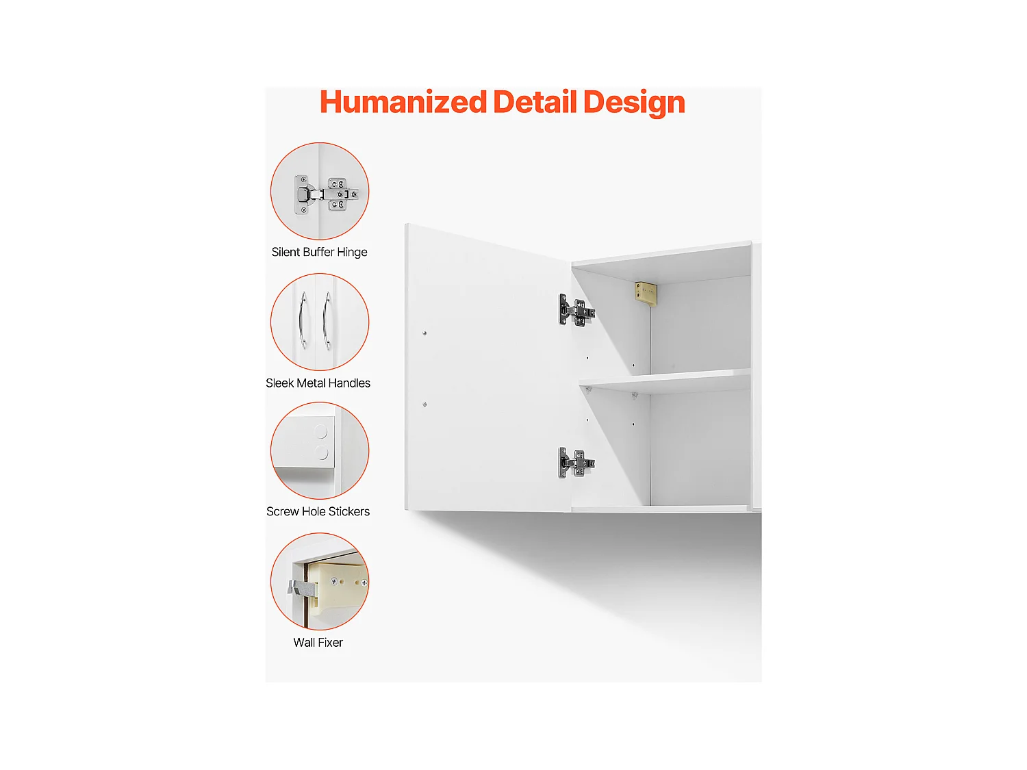 Armoire Murale de Buanderie SucceBuy, Placard Rangement 137,2 cm avec 3 Portes, en Panneaux de Particules et MDF