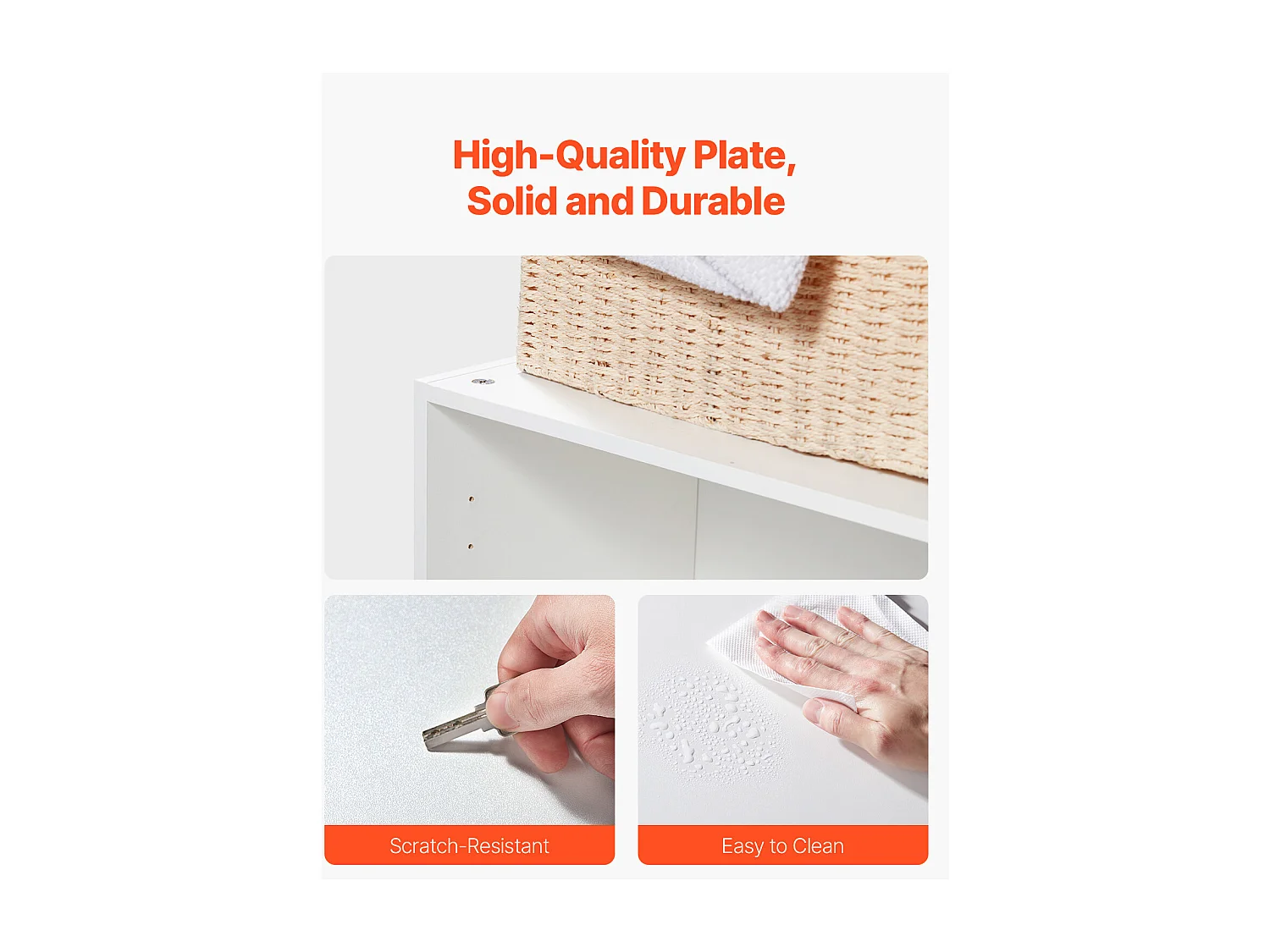 Armoire Murale de Buanderie SucceBuy, Placard Rangement 137,2 cm avec 3 Portes, en Panneaux de Particules et MDF