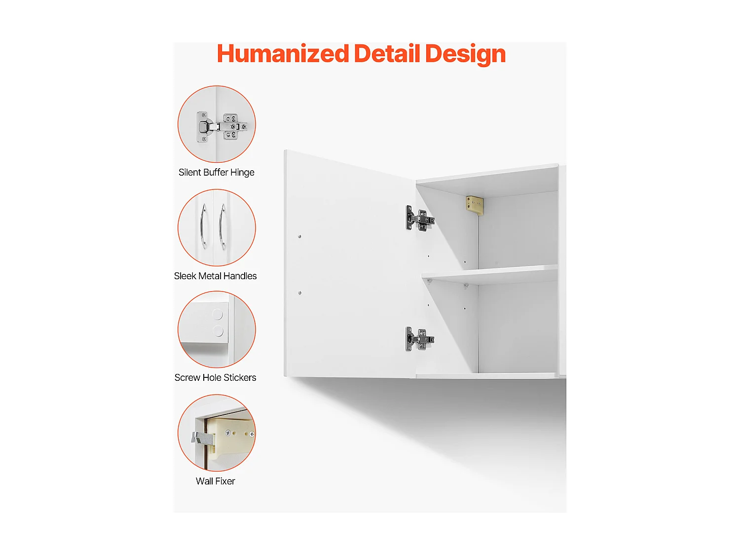 Armoire Murale de Buanderie SucceBuy, Placard Rangement 137,2 cm avec 3 Portes, en Panneaux de Particules et MDF