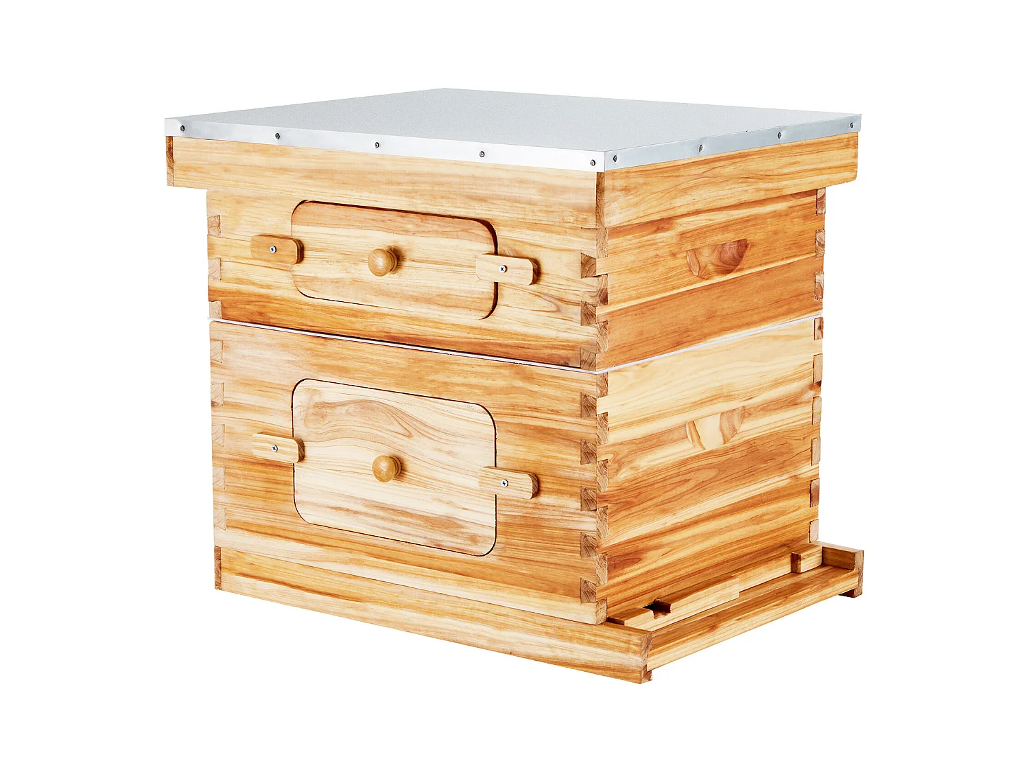 Ruche à Abeilles SucceBuy Langstroth Kit 10 Cadres Profonds et 10 Cadres Moyens Fenêtres en Acrylique