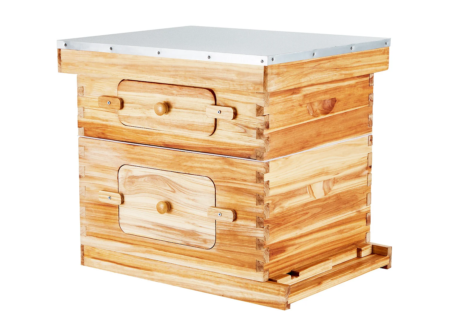 Ruche à Abeilles SucceBuy Langstroth Kit 10 Cadres Profonds et 10 Cadres Moyens Fenêtres en Acrylique