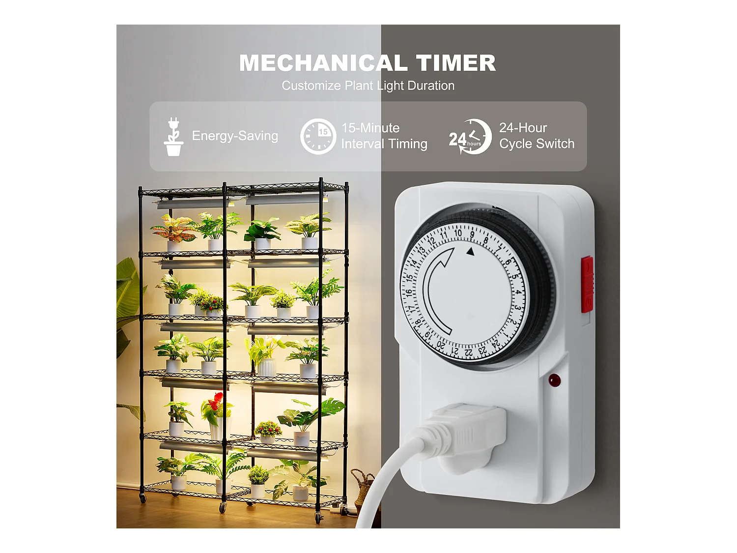 Support pour Plantes SucceBuy avec Lampe de Croissance, 6 Niveaux, 200 W, Étagère Intérieure de 150 cm