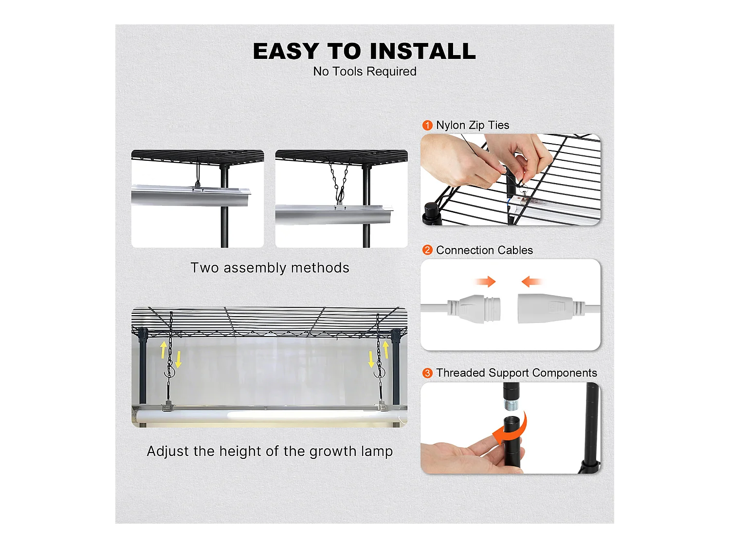 Support pour Plantes SucceBuy avec Lampe de Croissance, 6 Niveaux, 200 W, Étagère Intérieure de 150 cm