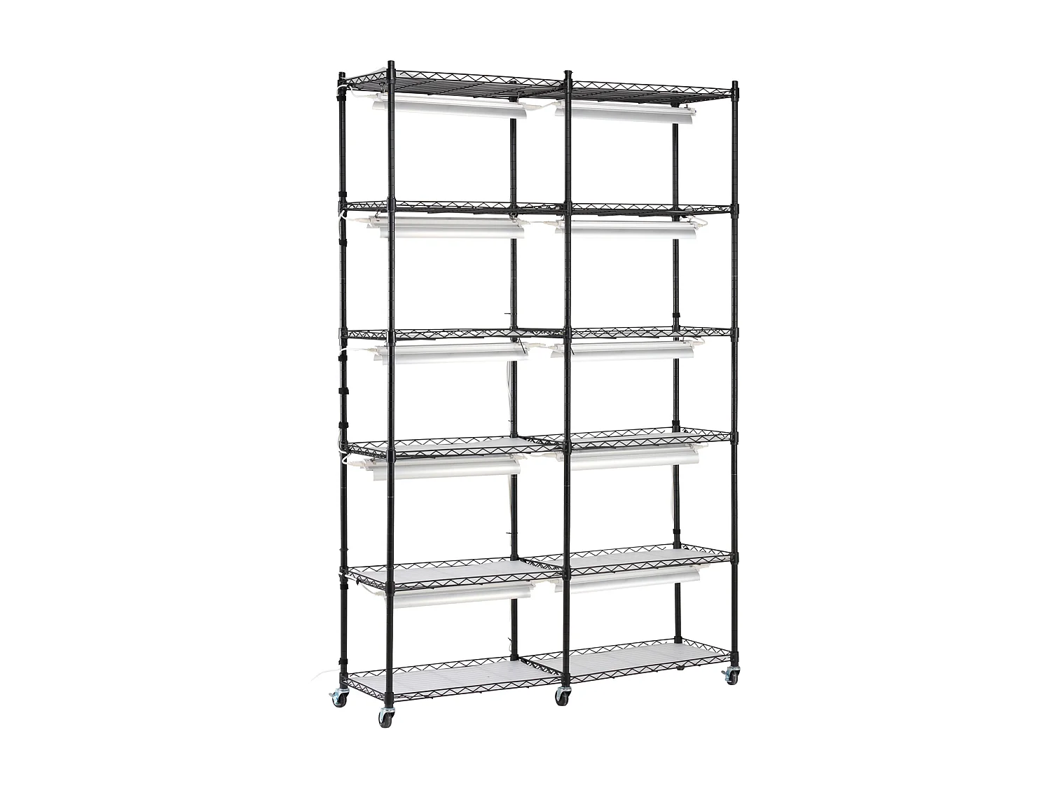 Support pour Plantes SucceBuy avec Lampe de Croissance, 6 Niveaux, 200 W, Étagère Intérieure de 150 cm