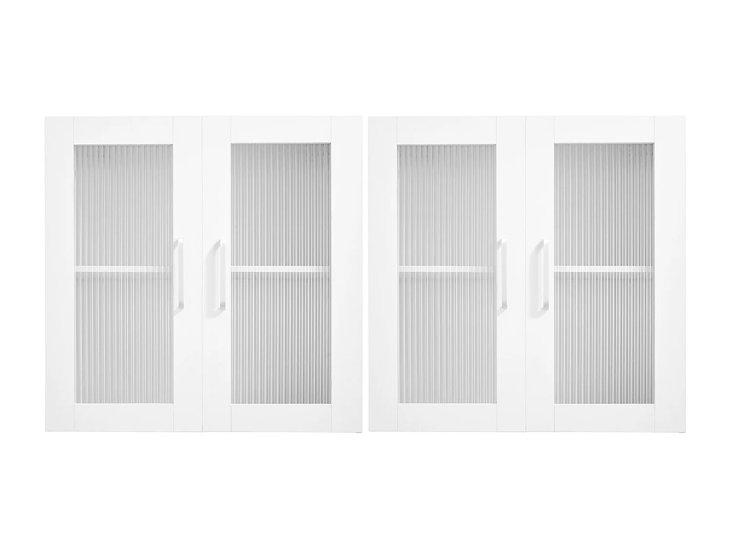 Armoire Murale de Buanderie SucceBuy, Placard Rangement 2 Niveaux 4 Portes, en Panneaux de Particules et MDF