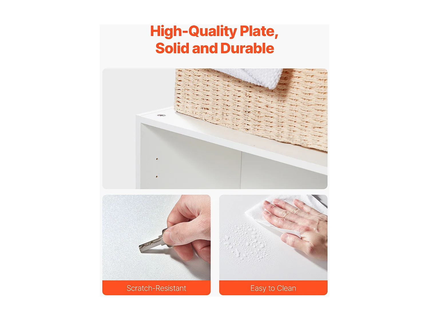 Armoire Murale de Buanderie SucceBuy, Placard Rangement 2 Niveaux 4 Portes, en Panneaux de Particules et MDF