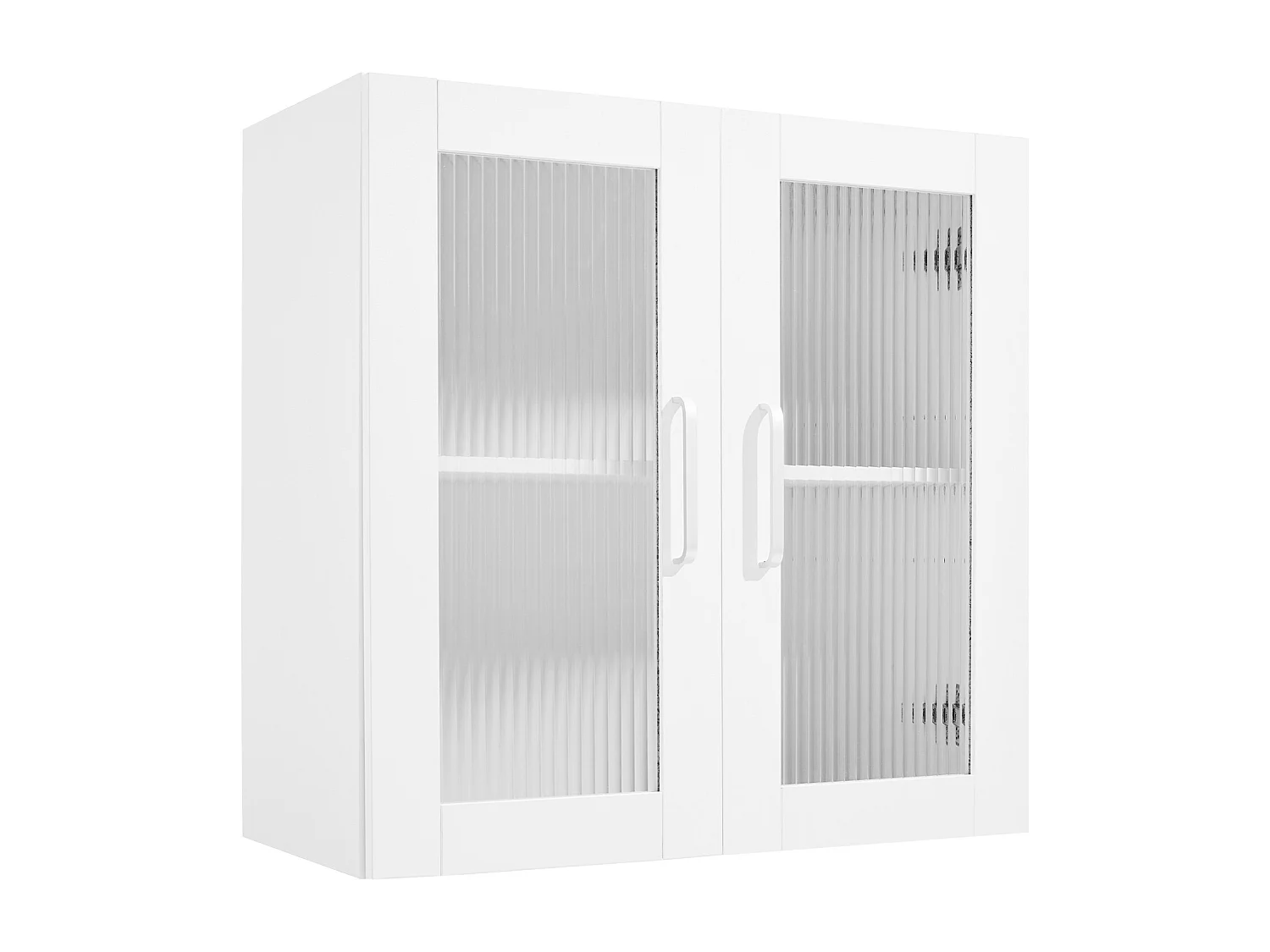 Armoire Murale de Buanderie SucceBuy, Placard Rangement 2 Niveaux 4 Portes, en Panneaux de Particules et MDF