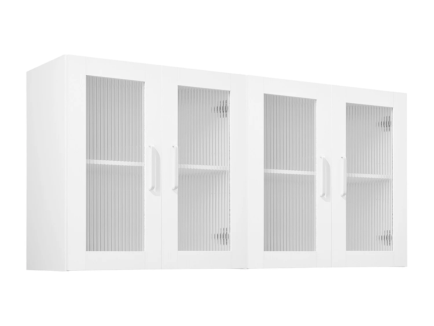 Armoire Murale de Buanderie SucceBuy, Placard Rangement 2 Niveaux 4 Portes, en Panneaux de Particules et MDF