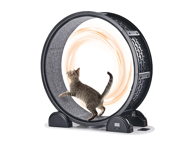 Übungsrad für Katze SucceBuy, mit Bremse und Teppich belegte Bahn, 1038 mm, Schwarz