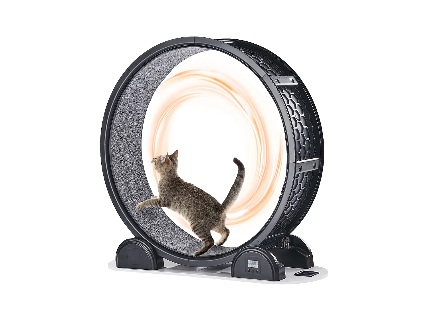 Übungsrad für Katze SucceBuy, mit Bremse und Teppich belegte Bahn, 1038 mm, Schwarz