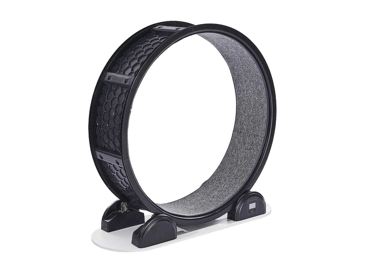 Roue d'Exercice pour Chat SucceBuy, avec Frein et Piste Recouverte de Moquette, 1038 mm, Noir