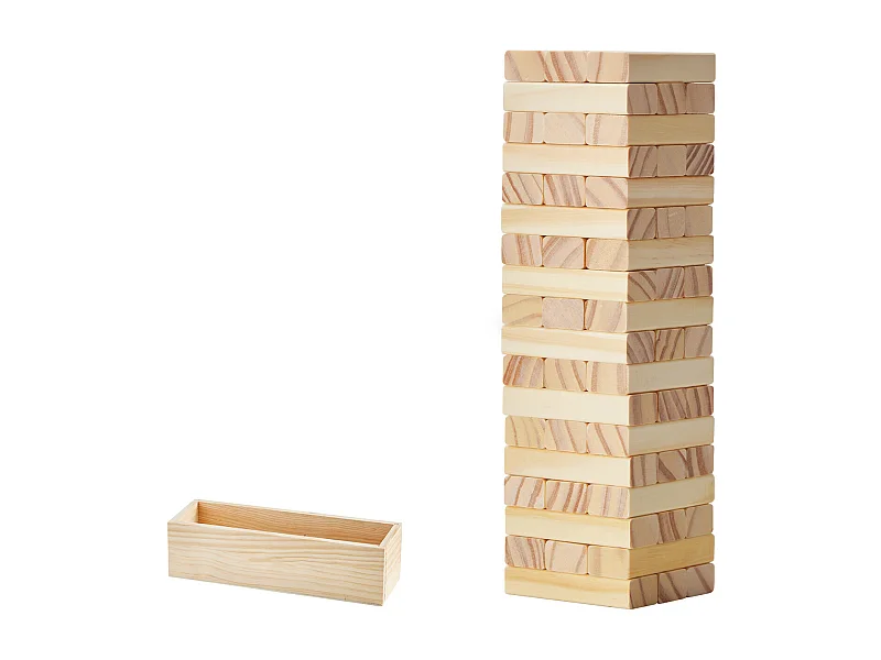 Jeu de Tour Empilable SucceBuy, en Bois de Pin avec Caisse de Rangement, 54 Blocs
