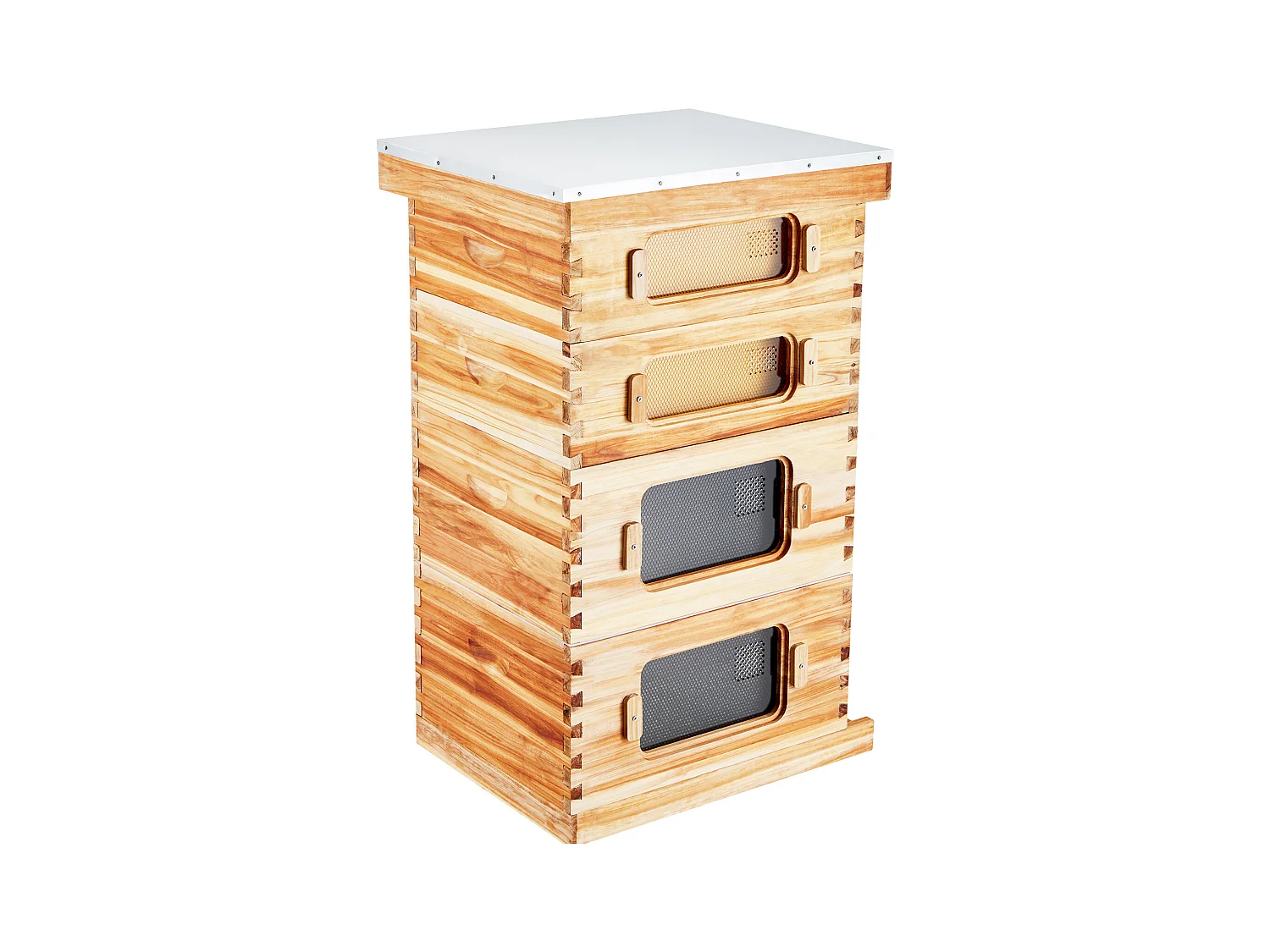 Kit de Ruche d'Abeilles SucceBuy Langstroth 20 Cadres Profonds et 20 Cadres Moyens avec Fenêtres en Acrylique