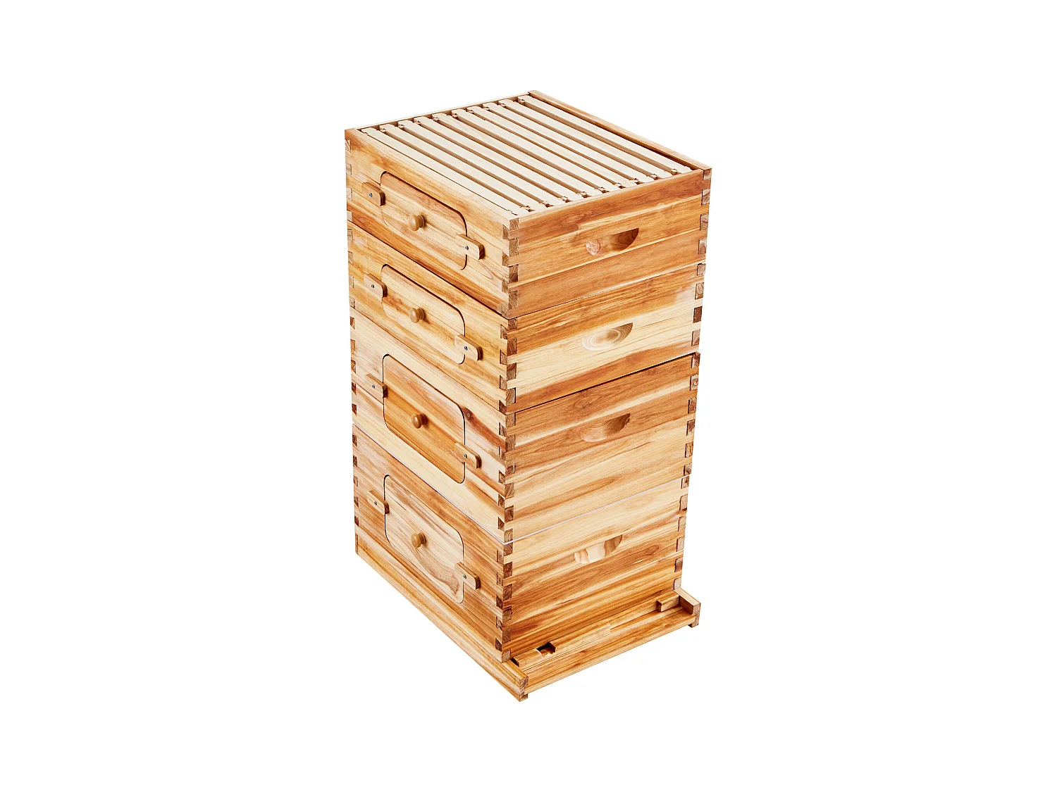 Kit de Ruche d'Abeilles SucceBuy Langstroth 20 Cadres Profonds et 20 Cadres Moyens avec Fenêtres en Acrylique