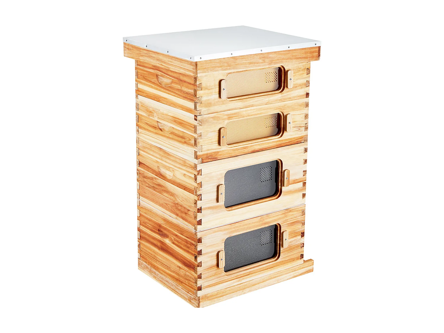 Kit de Ruche d'Abeilles SucceBuy Langstroth 20 Cadres Profonds et 20 Cadres Moyens avec Fenêtres en Acrylique