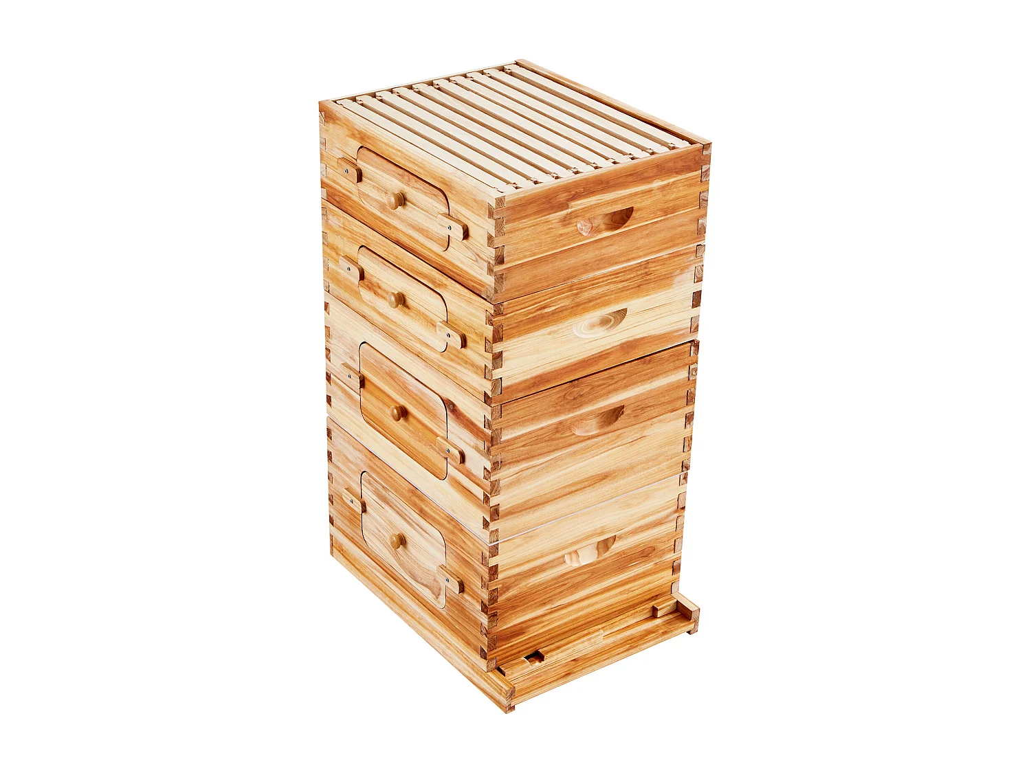 Kit de Ruche d'Abeilles SucceBuy Langstroth 20 Cadres Profonds et 20 Cadres Moyens avec Fenêtres en Acrylique