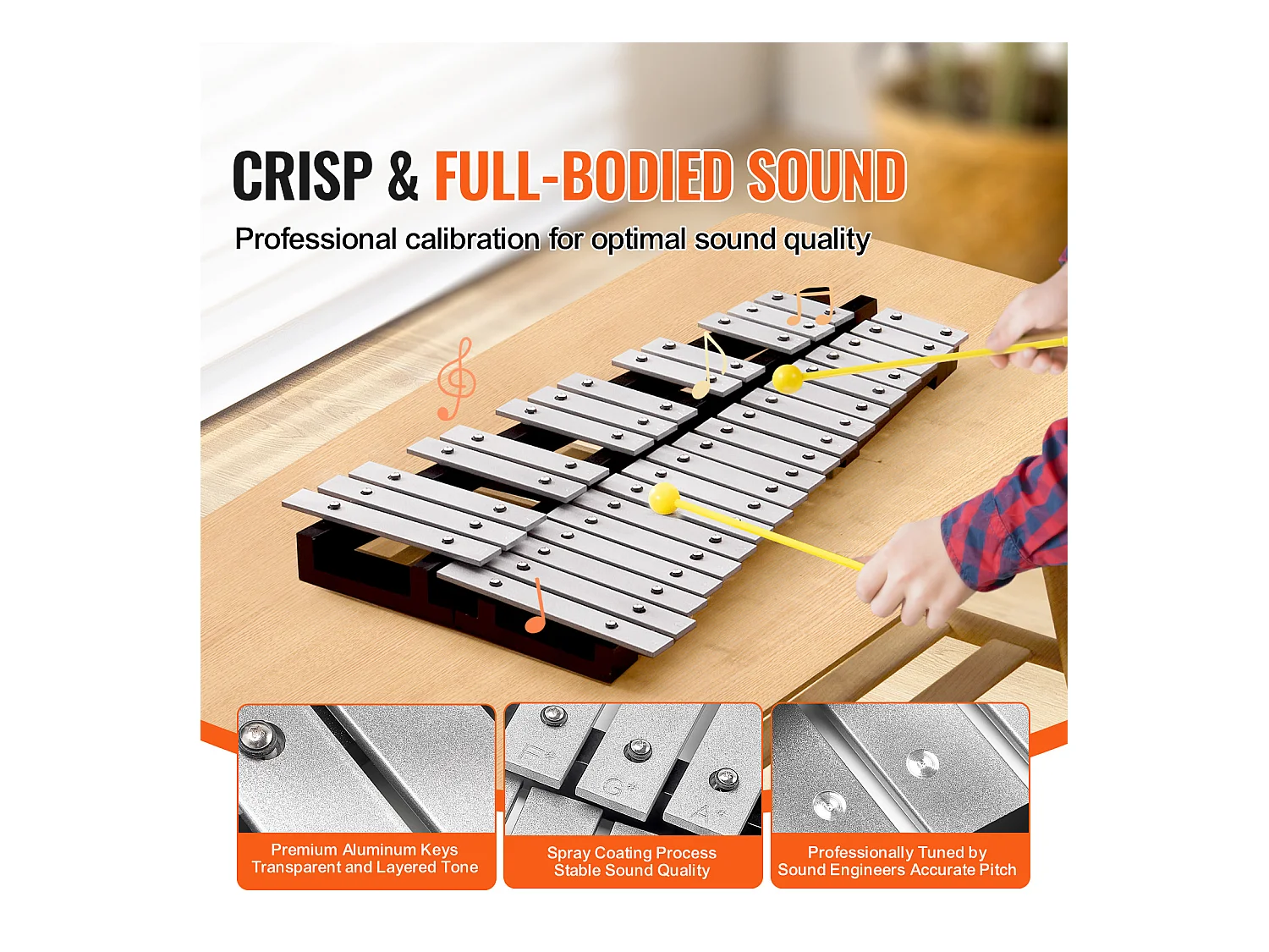 Xilofono Glockenspiel SucceBuy di 32 Note, Set con Mazze, Bacchette e Borsa, Set Versatile per Adulti e Studenti