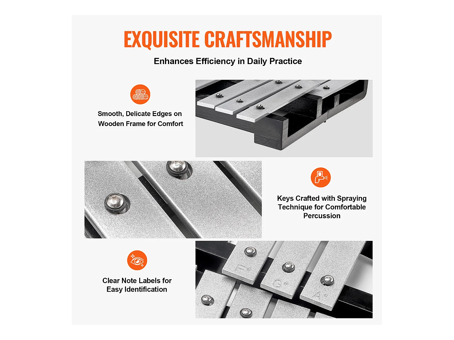 Xilofono Glockenspiel SucceBuy di 32 Note, Set con Mazze, Bacchette e Borsa, Set Versatile per Adulti e Studenti