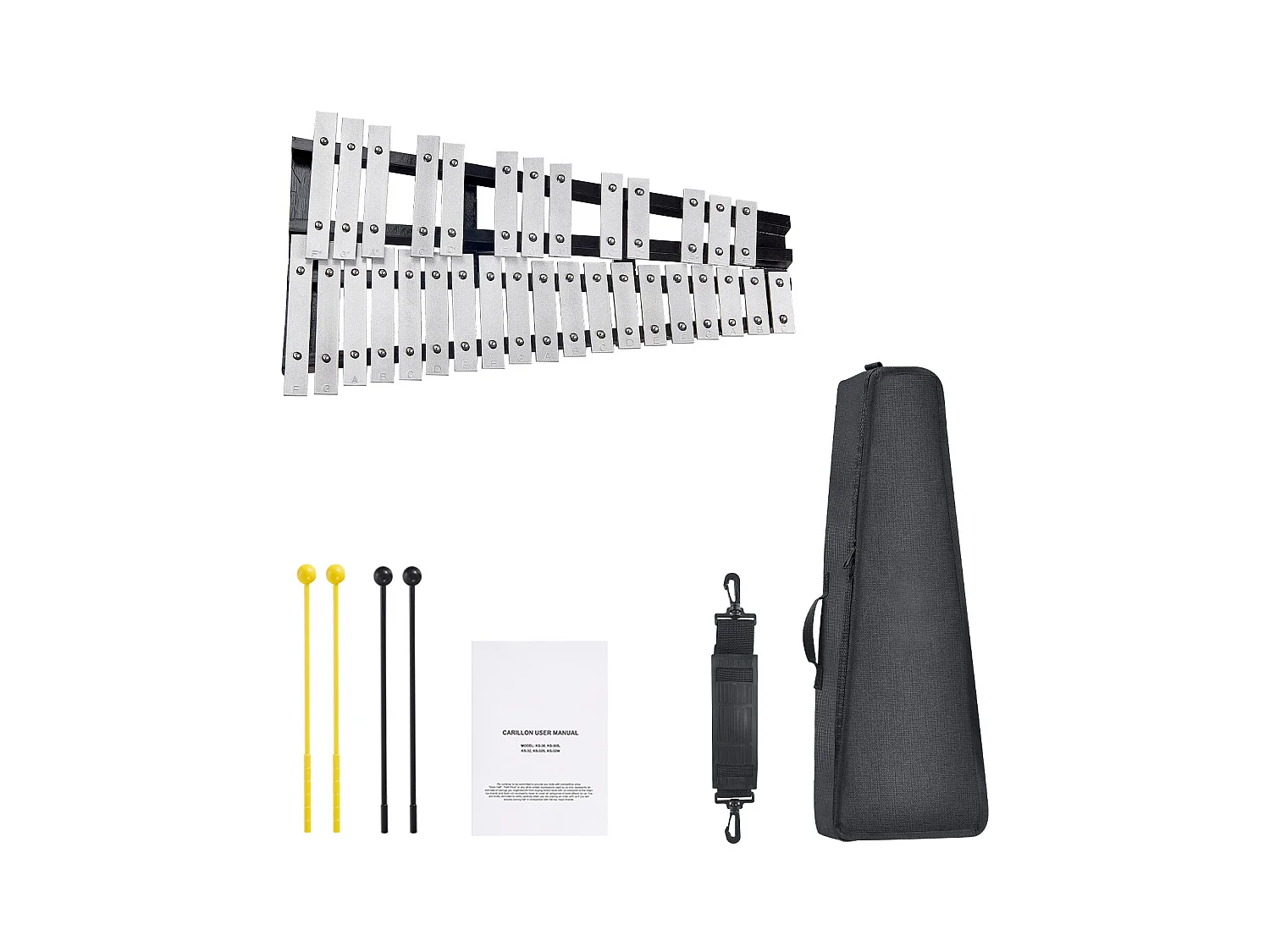 Xylophone Glockenspiel SucceBuy de 32 Notes, Ensemble avec Maillets, Baguettes et Sac, Ensemble Polyvalent pour Adultes et Étudiants
