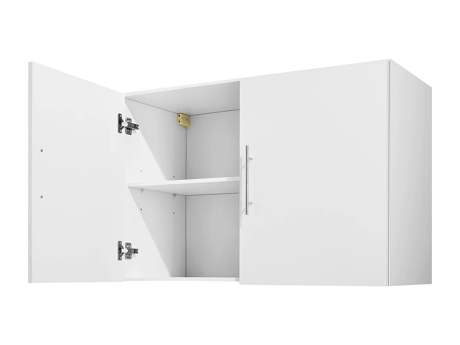 Wandkast voor Wasruimte SucceBuy, Opbergkast 91,4 cm, 2 Niveaus, 2 Deuren, in Spaanplaat en MDF