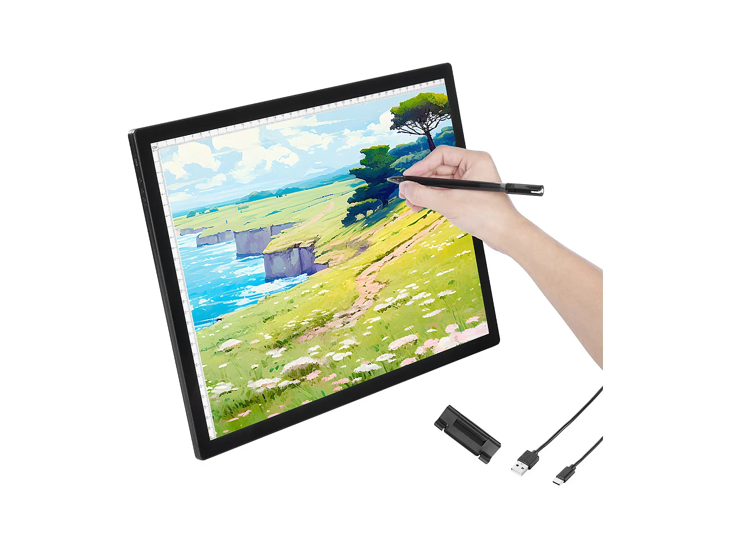 Panneau Lumineux LED SucceBuy A3 Rechargeable à Intensité Variable sur 6 Niveaux, Noir