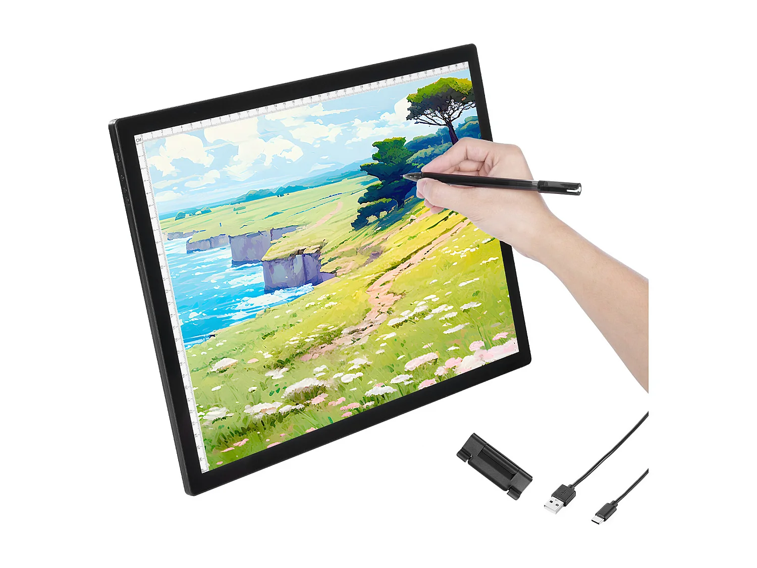 Panneau Lumineux LED SucceBuy A3 Rechargeable à Intensité Variable sur 6 Niveaux, Noir