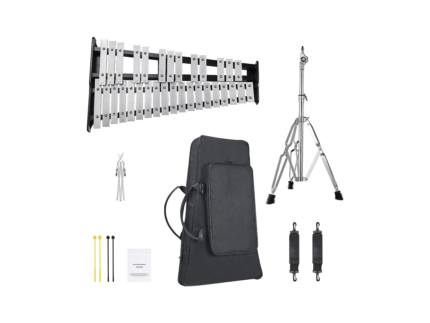 Ensemble de Cloches Xylophone Glockenspiel SucceBuy 32 Notes pour les Applications Musicales, Ensemble Polyvalent pour Adultes et Étudiants