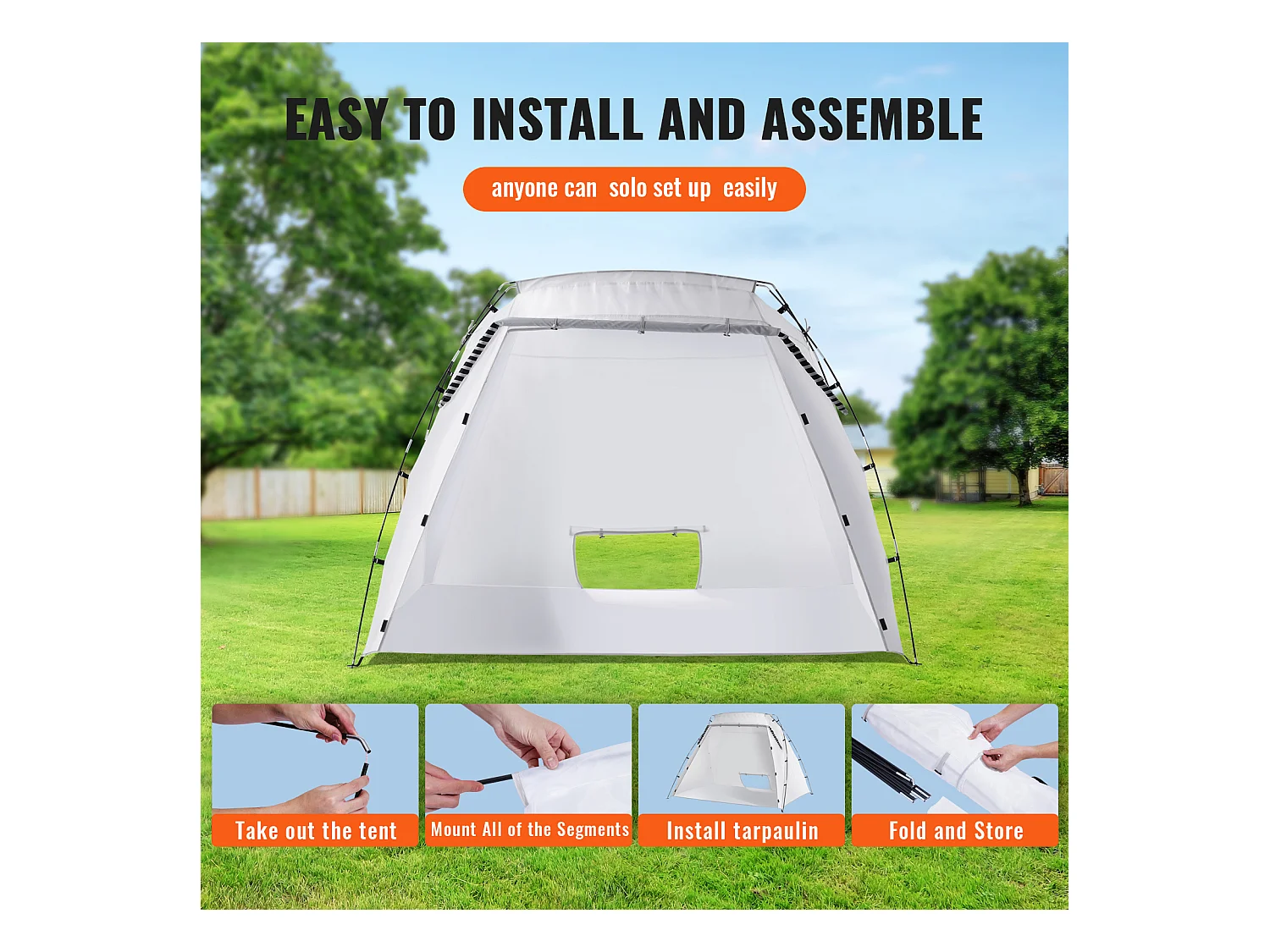 Cabine de Peinture Gonflable SucceBuy, Abri de Peinture Portable en Oxford 210D, 228x158x158 cm