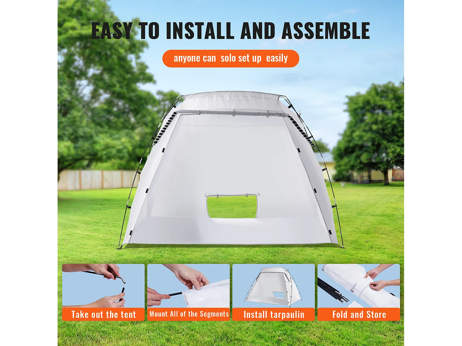 Cabine de Peinture Gonflable SucceBuy, Abri de Peinture Portable en Oxford 210D, 228x158x158 cm