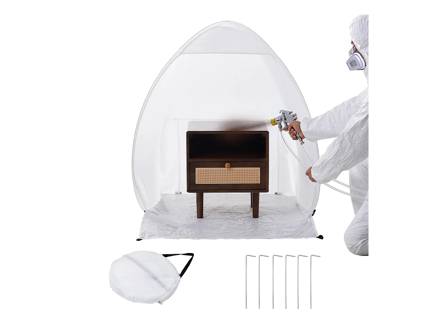 Cabine de Peinture Gonflable SucceBuy, Abri de Peinture Portable 102x102x89 cm, Polyester