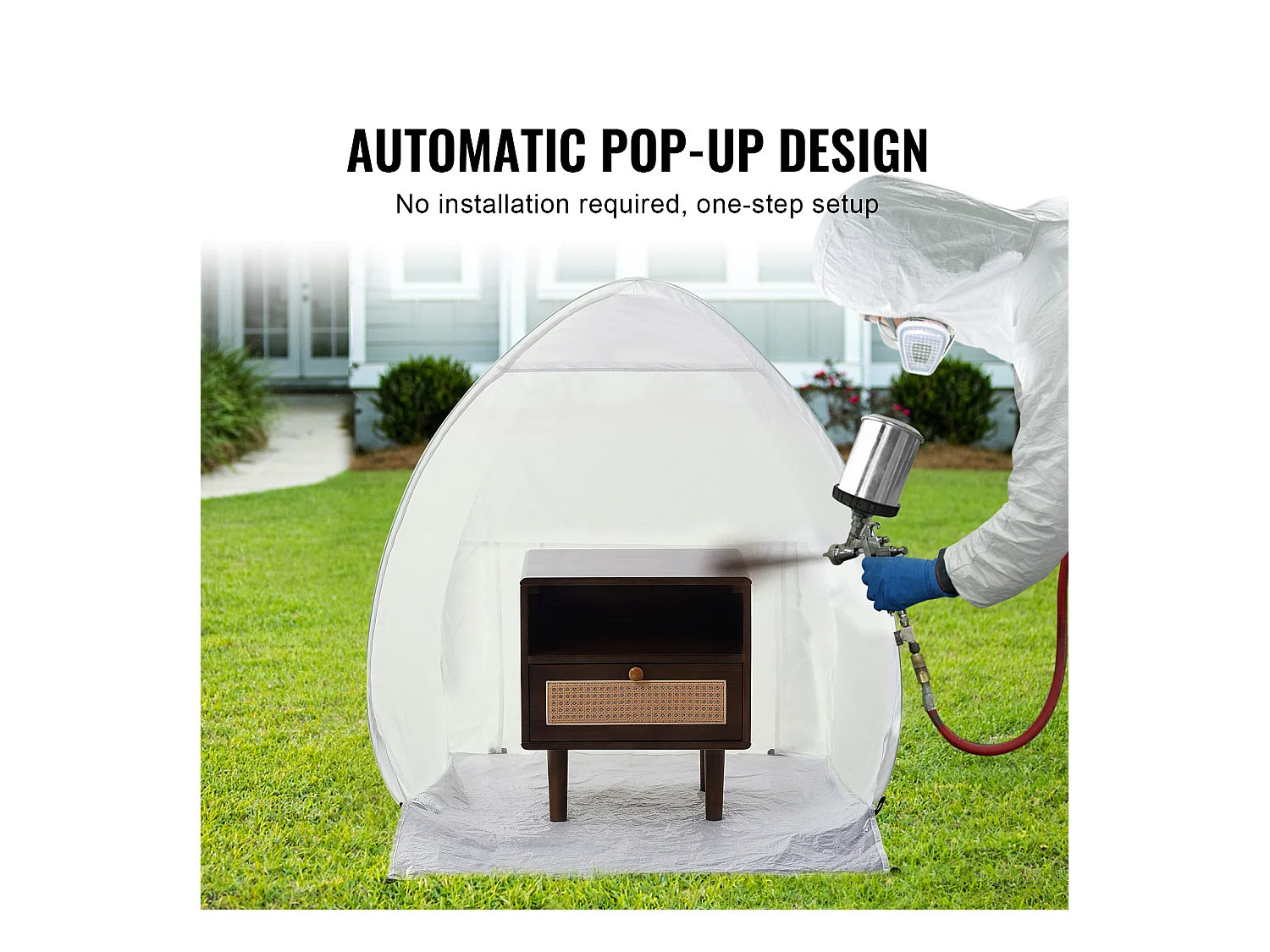 Cabine de Peinture Gonflable SucceBuy, Abri de Peinture Portable 102x102x89 cm, Polyester