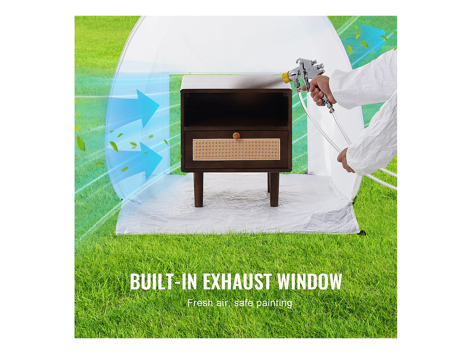 Cabine de Peinture Gonflable SucceBuy, Abri de Peinture Portable 102x102x89 cm, Polyester