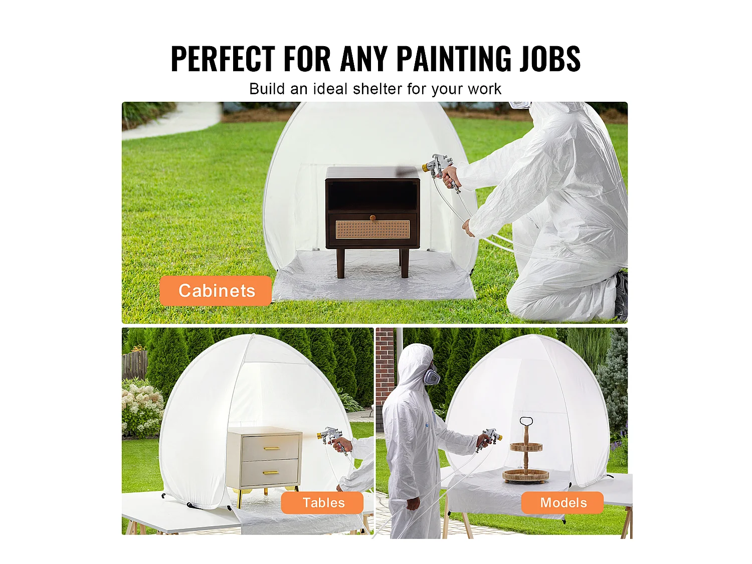 Cabine de Peinture Gonflable SucceBuy, Abri de Peinture Portable 102x102x89 cm, Polyester