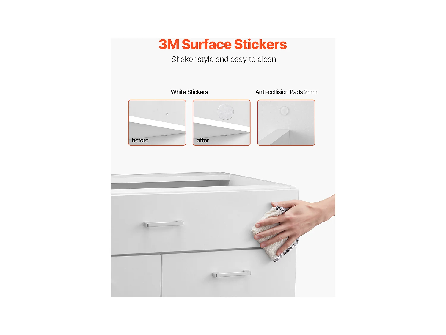 Meuble Bas Shaker SucceBuy, de 78,7 cm, avec Tiroir, Prêt à Assembler, pour Cuisine, Salon ou Bureau