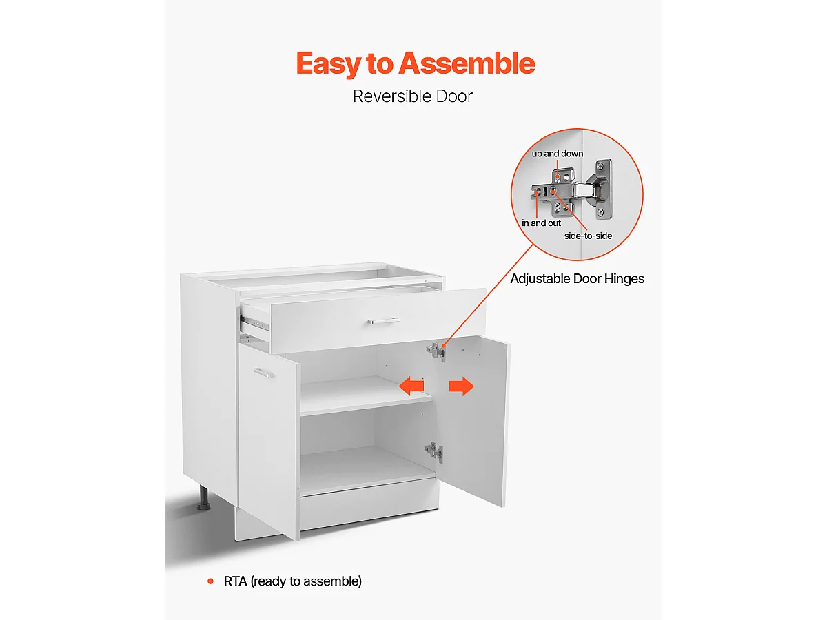 Mobile Basso Shaker SucceBuy, di 78,7 cm, con Cassetto, Pronto per Assemblare, per Cucina, Soggiorno o Ufficio