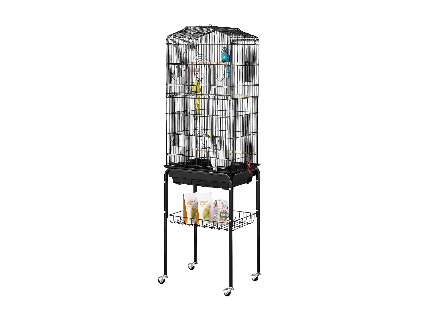 Cage à Oiseaux Roulante en Métal SucceBuy, 157,4 cm de Grande Taille, pour Perroquets