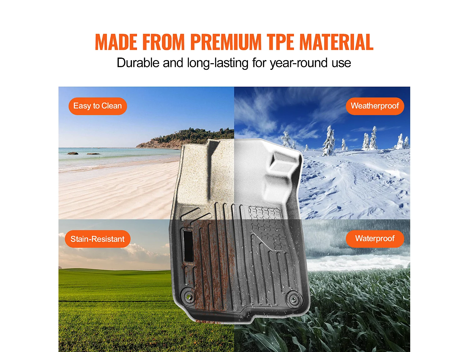 Tapis de Sol pour Automobile SucceBuy, Pour Honda CR-V (Modèles Hybrides) 2017-2022, 3 Pièces