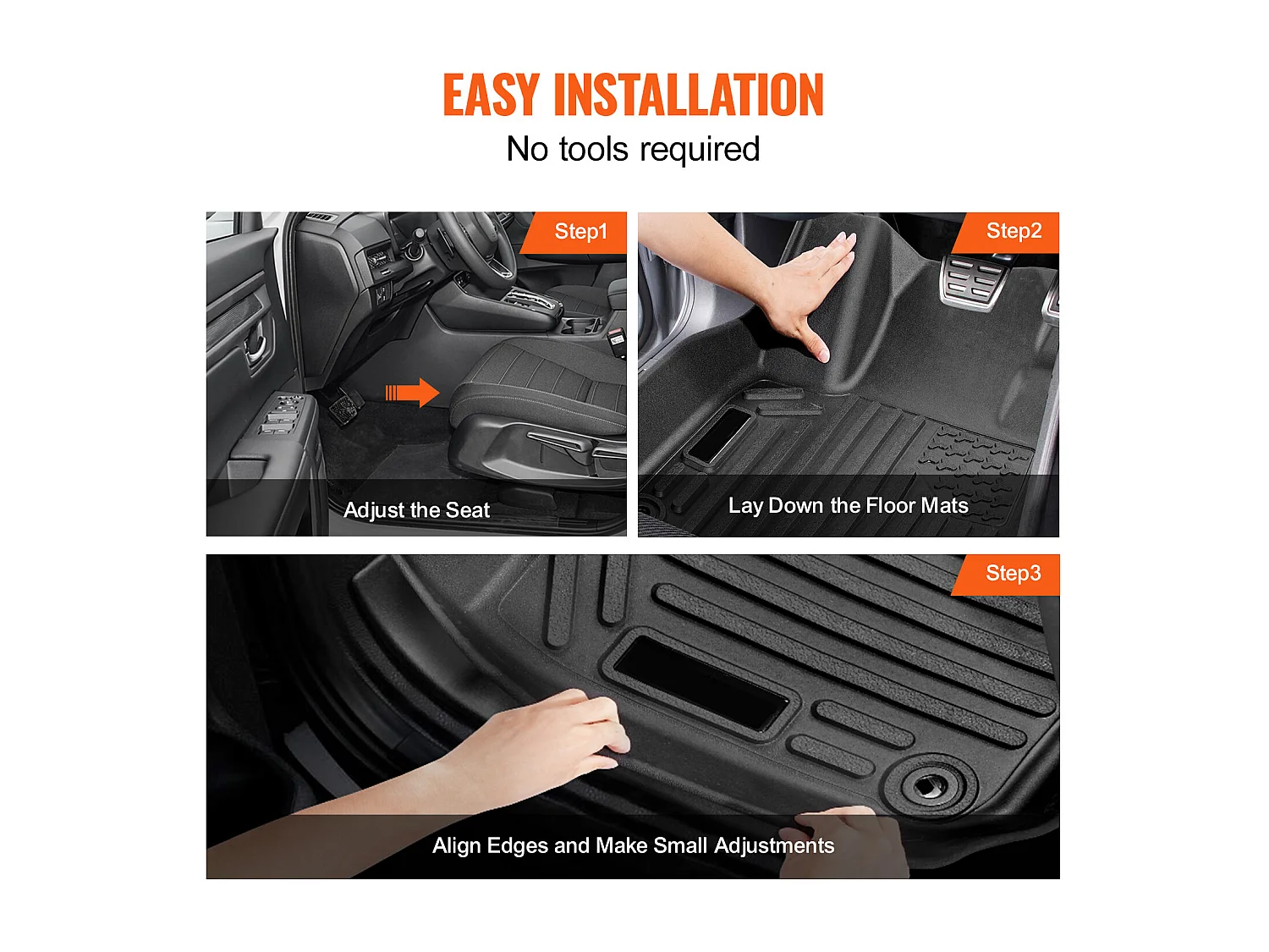 Tapis de Sol pour Automobile SucceBuy, Pour Honda CR-V (Modèles Hybrides) 2017-2022, 3 Pièces