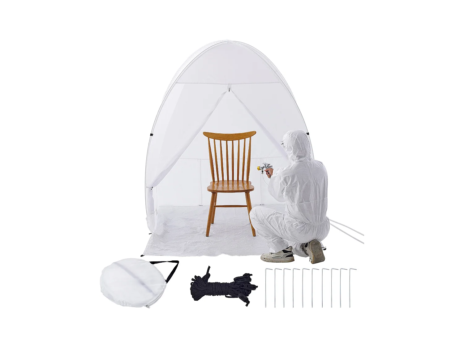 Cabine de Peinture Gonflable SucceBuy, Abri de Peinture Portable 152x152x178 cm