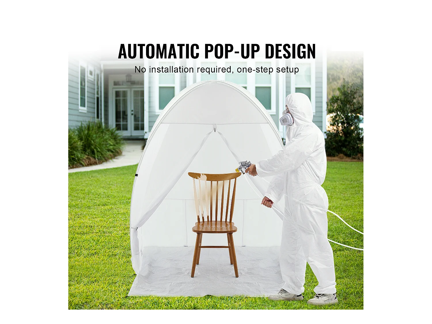 Cabine de Peinture Gonflable SucceBuy, Abri de Peinture Portable 152x152x178 cm