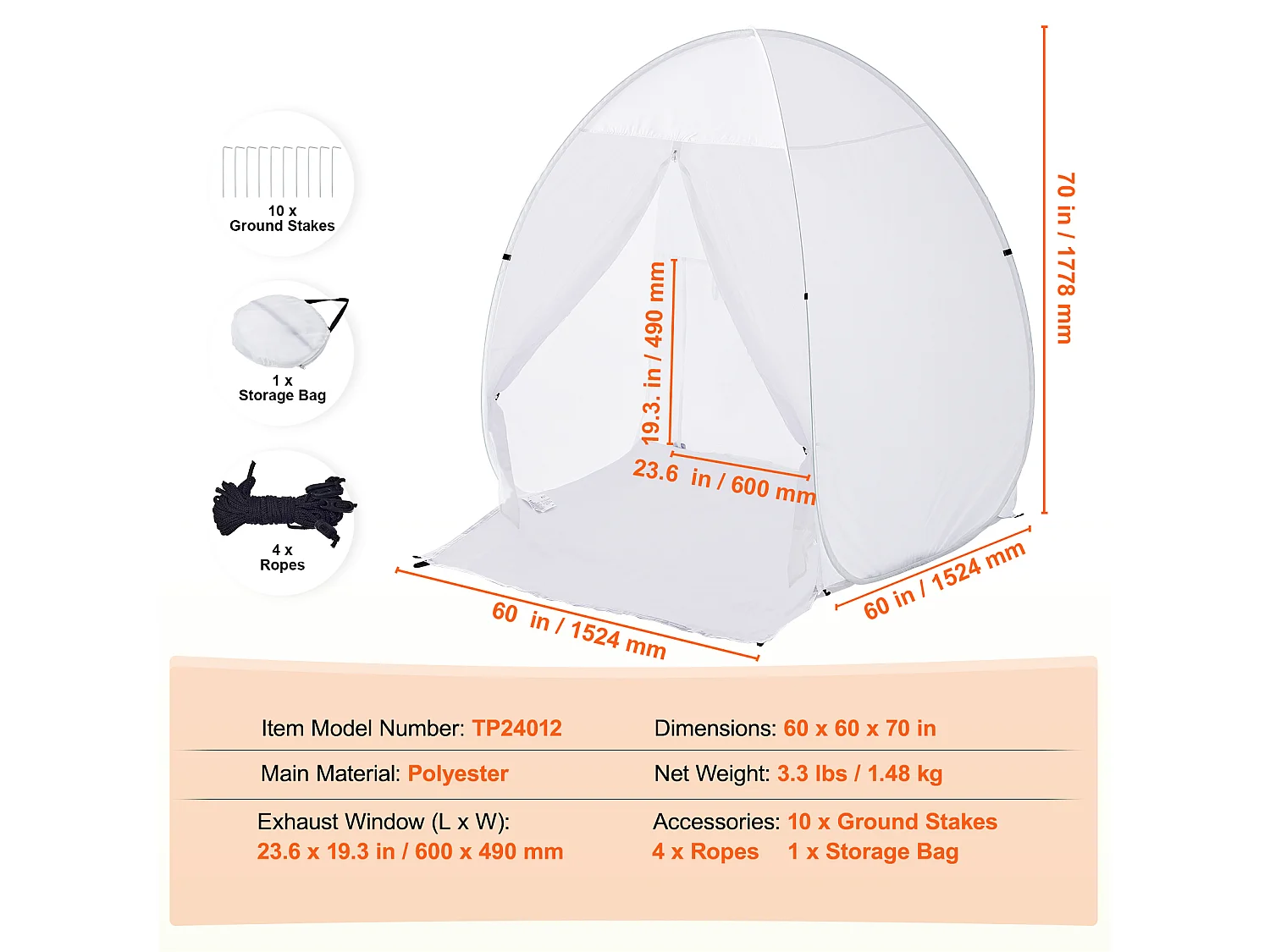 Cabine de Peinture Gonflable SucceBuy, Abri de Peinture Portable 152x152x178 cm