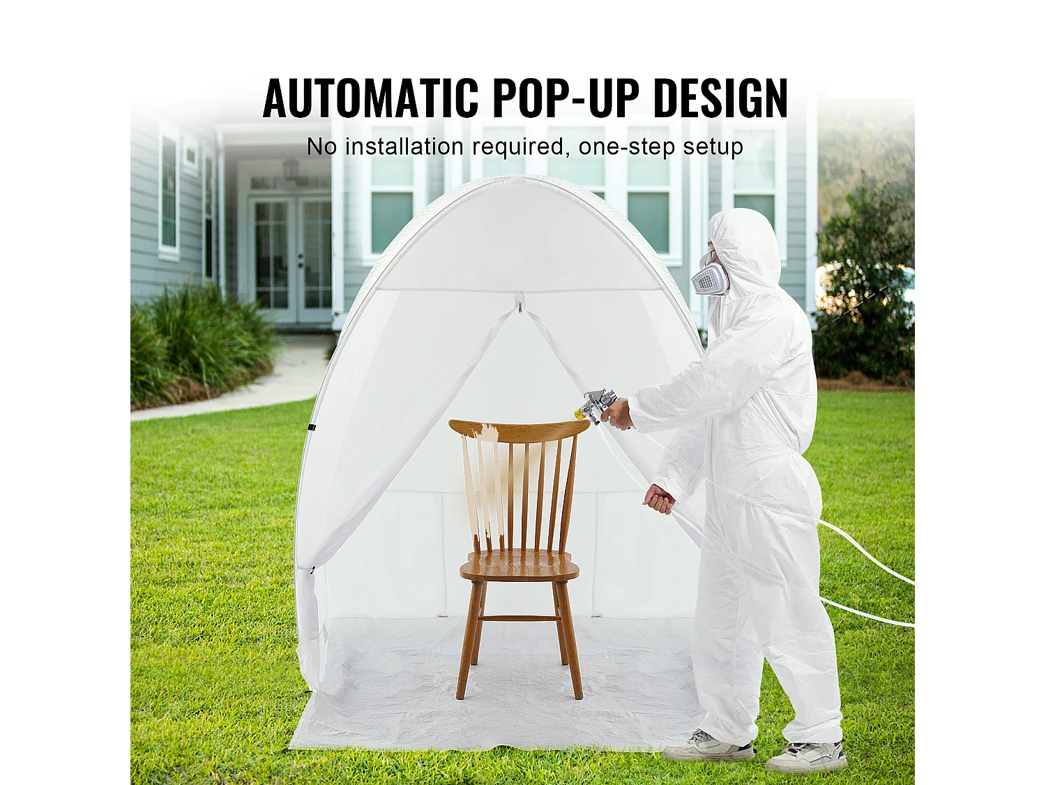 Cabine de Peinture Gonflable SucceBuy, Abri de Peinture Portable 152x152x178 cm