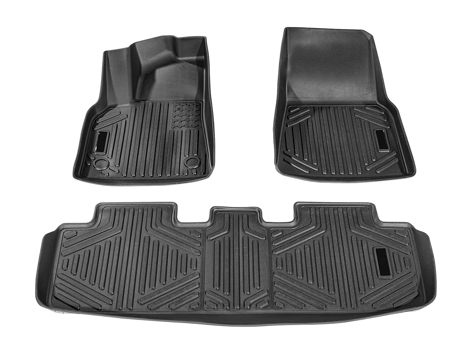 Fußmatten für Autos SucceBuy, Passend für das Modell Tesla Y 2021-2024, 3 Teile, TPE-Einlagen